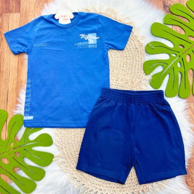 Conj. Camiseta Jurassic e Bermuda - Marinho